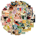 50Pcs Vintage Fairy Tales Artistic Illustration Graffiti Stickers for Book Refrigerator Decor Vinyl Little Girl Boy Sticker