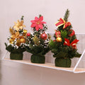 Factory Price Mini Christmas Tree Snowflakes Artificial Xmas Mini Cedar Ornaments Festival Table Miniature Home Decoration MegaBDM
