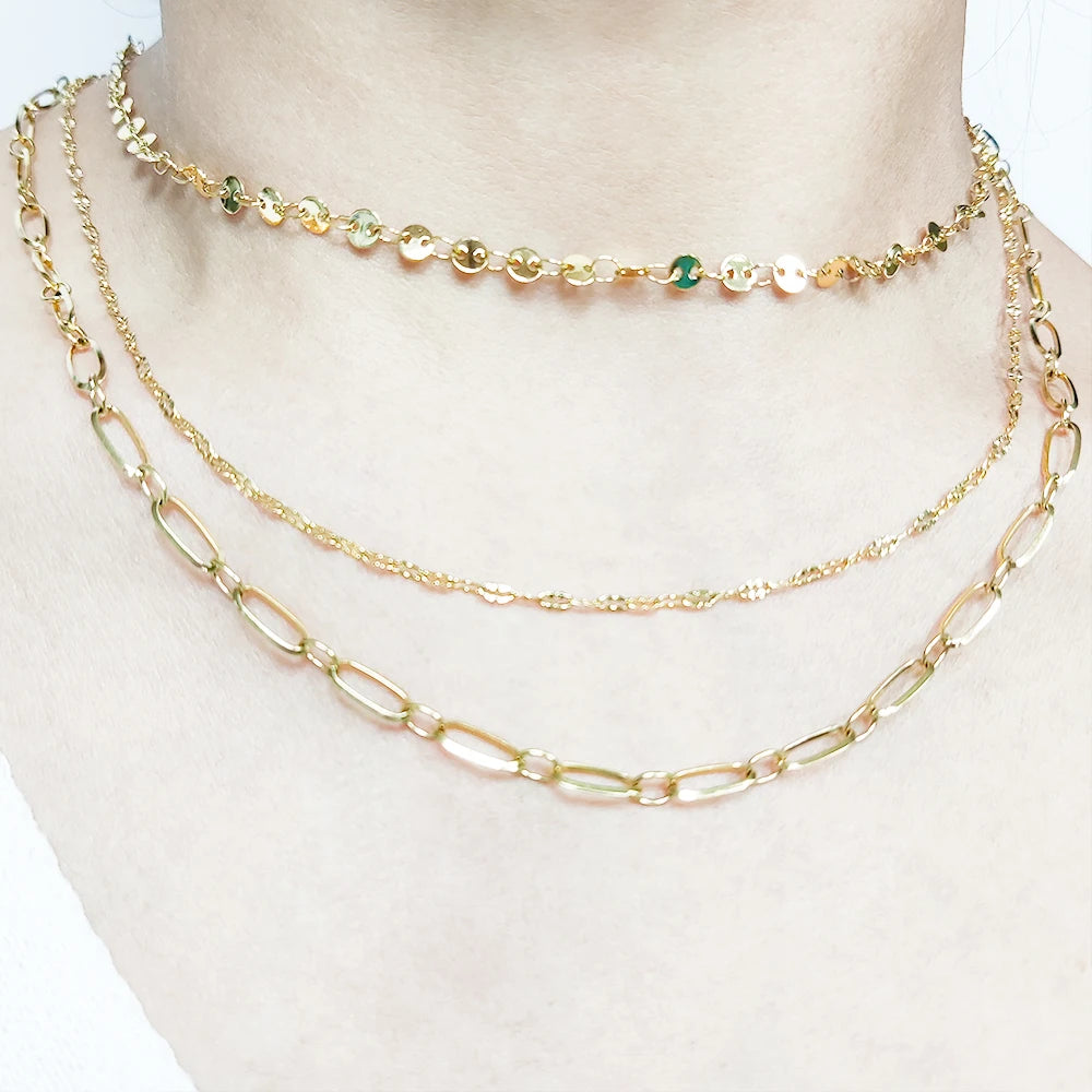 Wholesale Multi-layer Chain Necklace for Women Trendy Multilayered Gold Snake Chain Choker Necklace