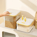 NEW Nordic 5kg Plastic Cereal Storage Box Kitchen Food Rice Flour Grain Storage Container PUSH-BUTTON Box