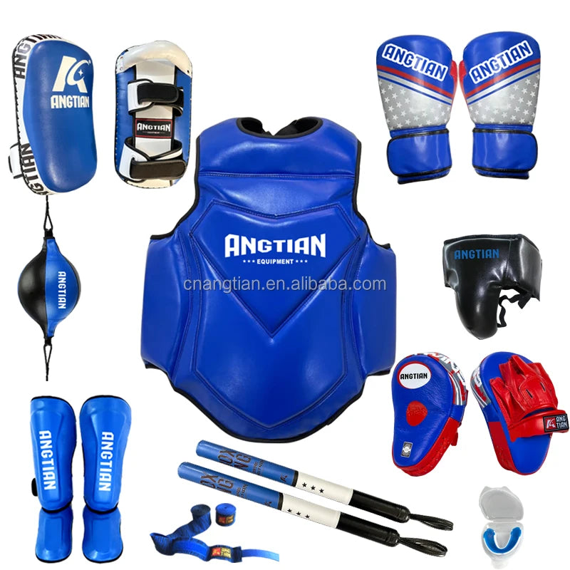 ANGTIAN Supplier Wholesale Boxing Gear Training Equipment /MMA Protector /pro Thai Pads /focus Mitt /shunguard /speed Ball