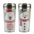 BPA Free Eco-Friendly 450ml Christmas Style Travel Mug Double Wall 304 Stainless Steel Inner Plastic Stainless Steel Tumbler