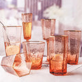 Solhui 2021 New Design Hexagon Amber Glass Cup with Gold Rim