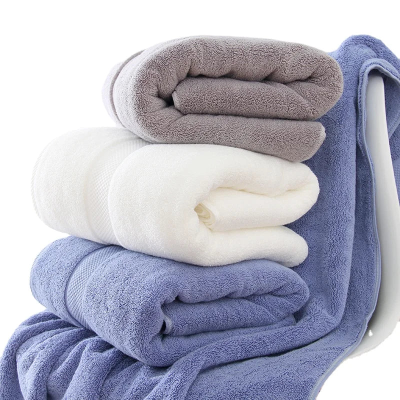 YongHo White Modern European American Cotton Eco-Friendly Quick-Dry Bath Towel Adults Soft Bathroom Towel