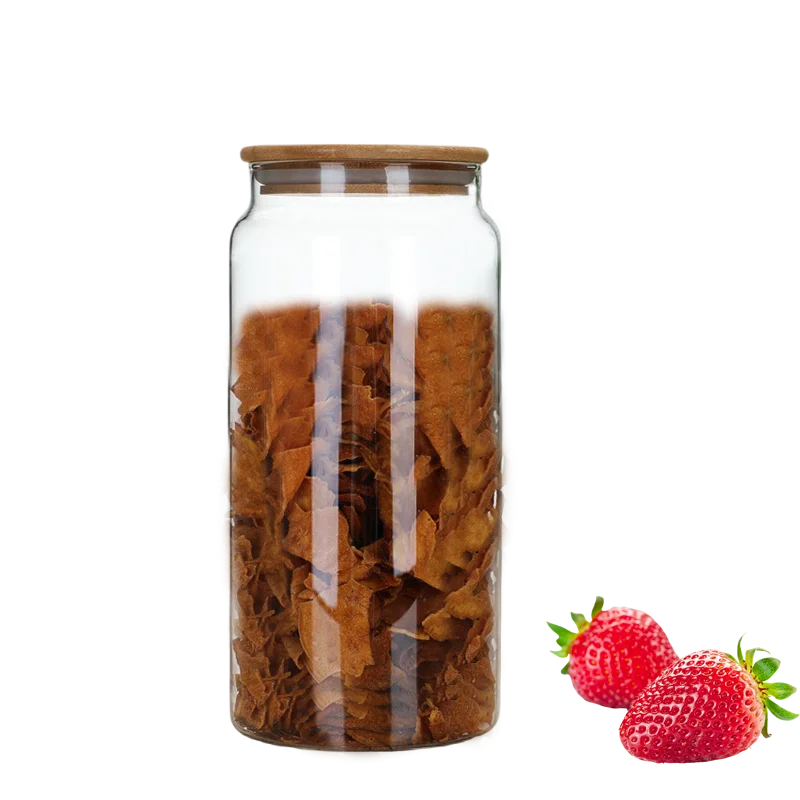 Large Size Borosilicate Glass Storage Jar Bathroom Laundry Glass Jar Set With Bamboo Lid Wood Scoop Tray