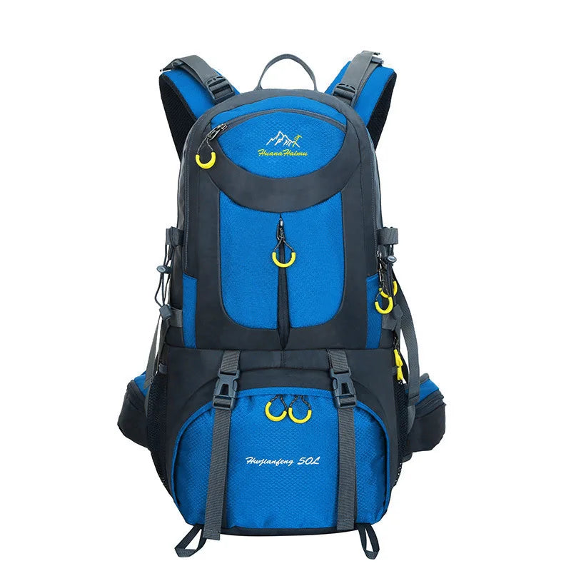 50L Outdoor Sports Backpack for Men Waterproof Polyester for Hiking Climbing Camping Mountaineering Trekking Motorcycle Riding