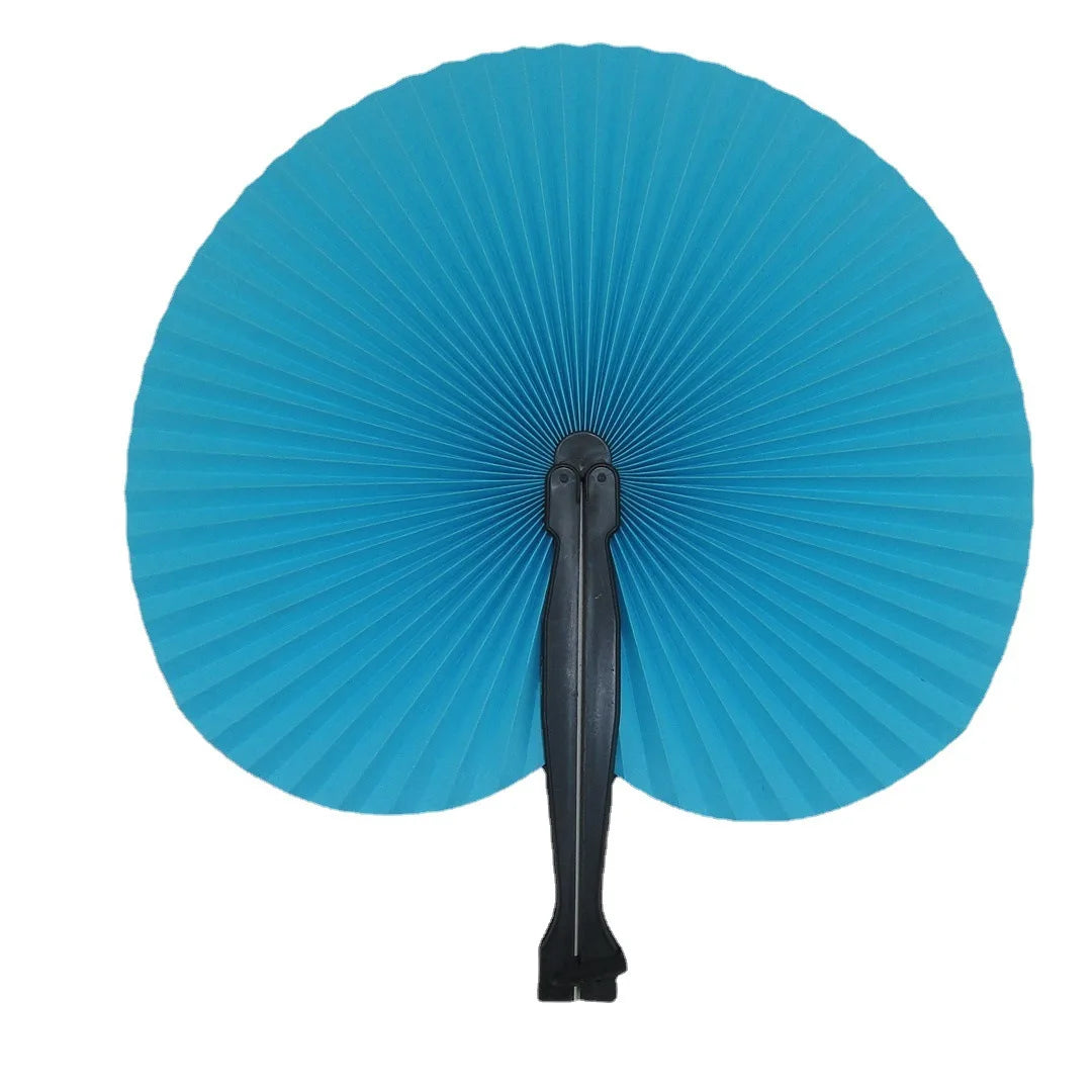 Wholesale Cheap Plastic Round Fan Custom Printed Paper Colourful Paper Folding Fan As Wedding Favor Hand Held Fan