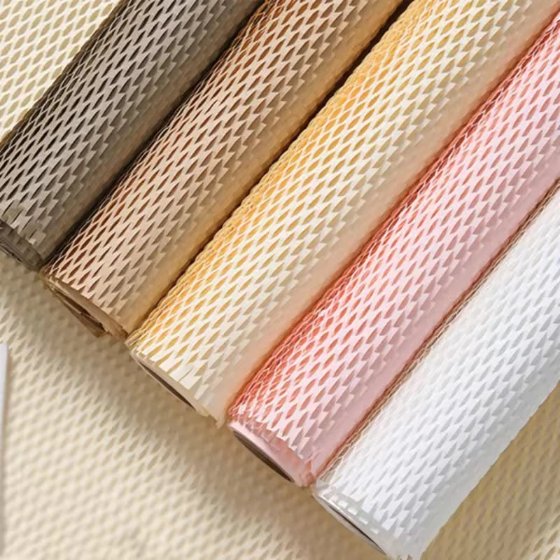 YONGYU Supplies Tissue Factory Stock Flower Bouquet Wrapping Sheet Cut Kraft Packing Roll Tube Wrap Cover Honeycomb Paper Crafts