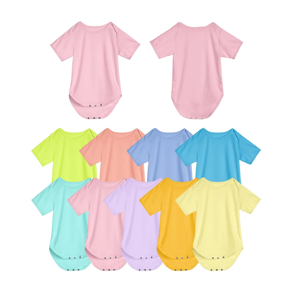 Newborn Infant Baby Rompers Sublimation Toddler Cotton Feel Tshirt Baby Customize Printed Toddler Rompers Home Use
