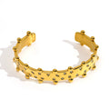 18K Gold Plated Stainless Steel Two Row Beads Irregular Zircon Earrings Bracelet Necklace for Women Jewelry Sets B252532