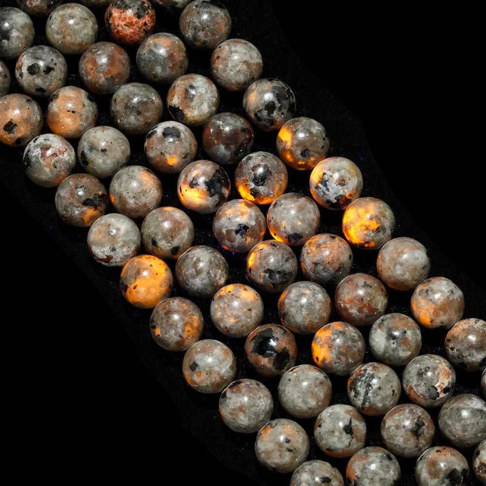 American Smoky Yooperlite Beads (Flashing Flame Under Ultraviolet) Healing Chakra Energy Crystal Stone DIY Jewelry Making