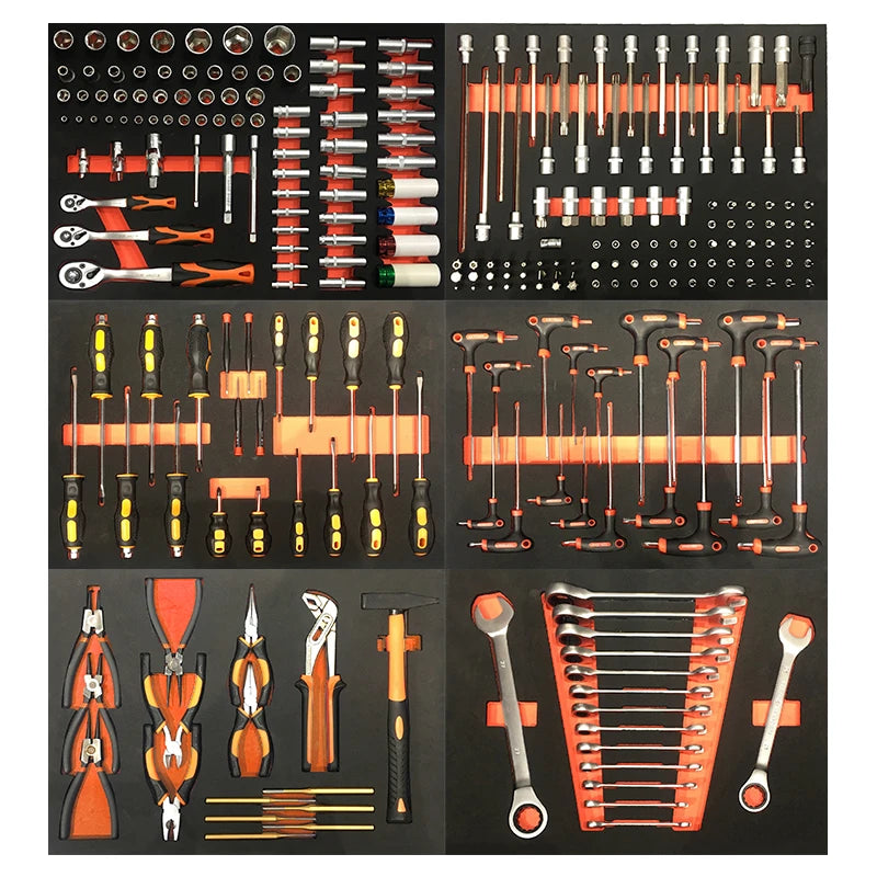258 Pcs Household C-RV Material Mechanic Hand Tools Set for Car Auto Repair Workshop Customized OEM Support