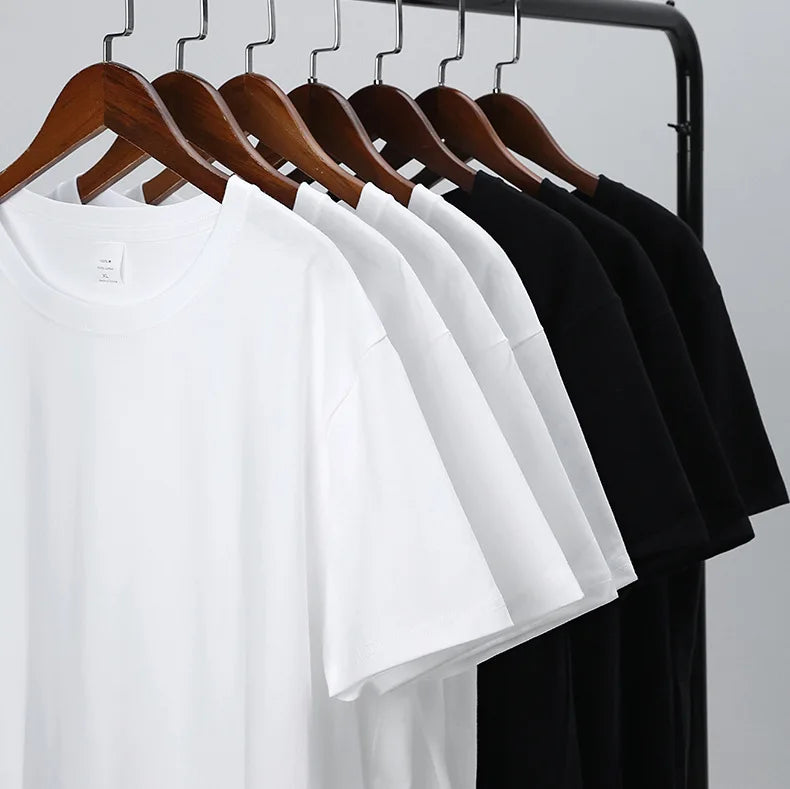 210 Gsm 100% Cotton Print Blank Custom Logo Embroidery Tshirt Oversized t Shirt Men's Clothing Manufacturers White Puff Print
