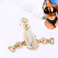 JFS016 Shine Decorative Bikini Swimwear Shoe Sandal Ore Lingerie Chain Rhinestone Triangle Buckle for Lady