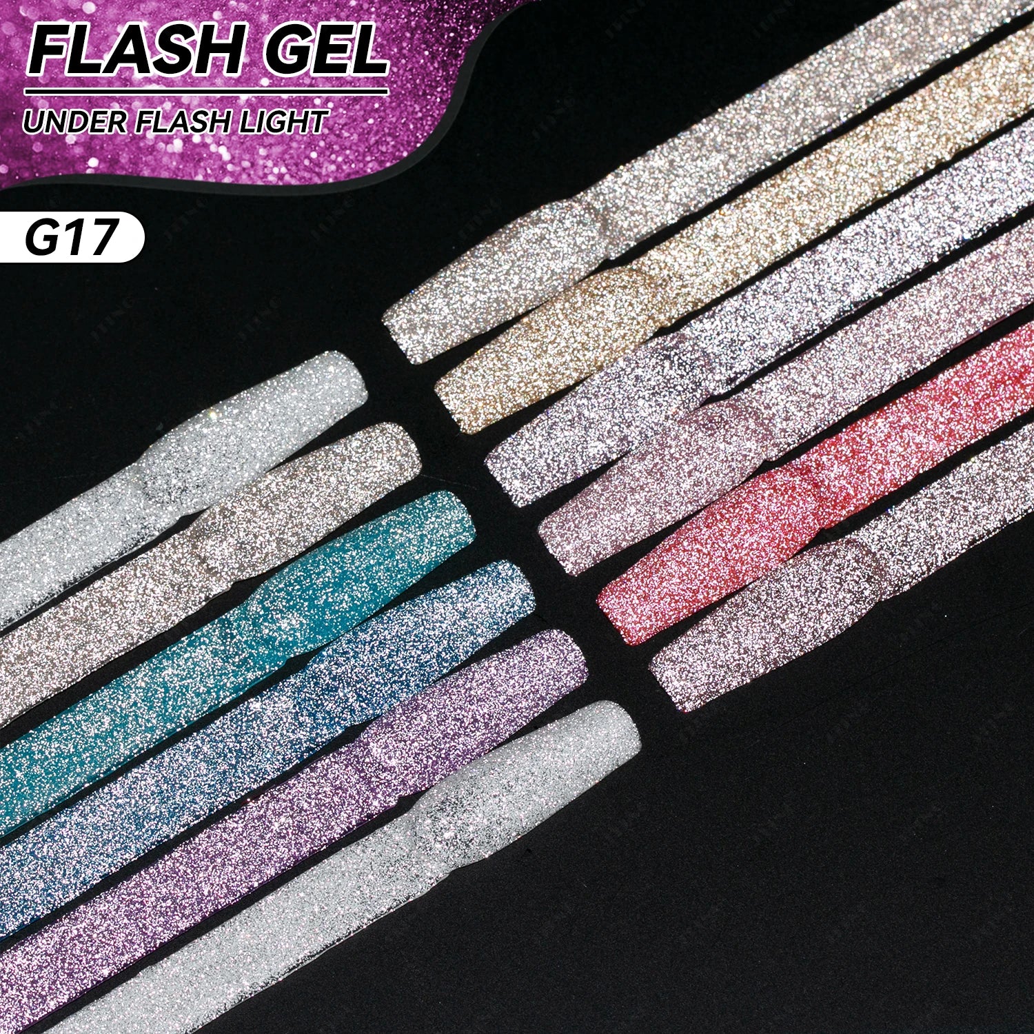 JTING New Trend Design Private Label 12 Colors Diamond Bling Glitter Gel Polish Disco Flash Esmalte Reflective Gel