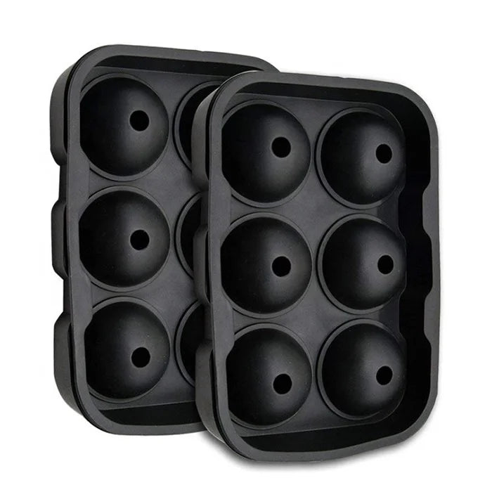 Barware Supplies Ice Sphere Maker Press Whiskey Ice Cube Trays Silicone Round Ice Cube Molds with Lids