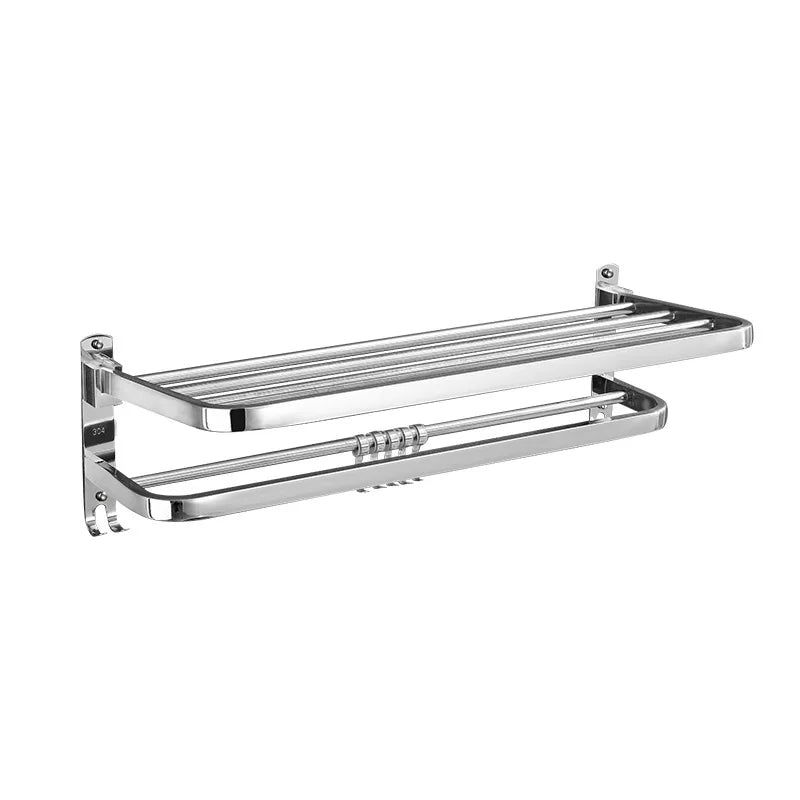 Bathroom Accessory 304 Stainless Steel Bathroom Hardware Setrack Towel Rack Bathroom Accessory Towel Holder Free Punching
