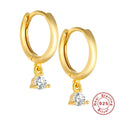 Mini Zircon 925 Sterling Silver Huggie Earrings