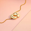 Wholesale Dainty Jewelry Custom 18K Gold Plating Baby Foot Pendants Necklace for Girls