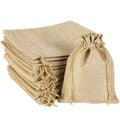 Small Linen Bags Pouch Jute Sack Gift Bags Drawstring Bag Jewelry Christmas Gift Pouch for Home Party Storages