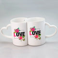 Topjlh 11oz Sublimation White Mug with Heart Shape Handle Customizable Lover's Mug for Couples Romantic Gift Idea