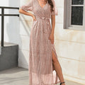 2023 Women's Spring/Summer New V-neck High Waist Strap Split Party Dress
