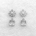 Sterling Silver 5mm/6mm Semi Mount Stud Earrings Empty Support Blank Setting S925 Base Holder Without Center Stone for DIY Inlay