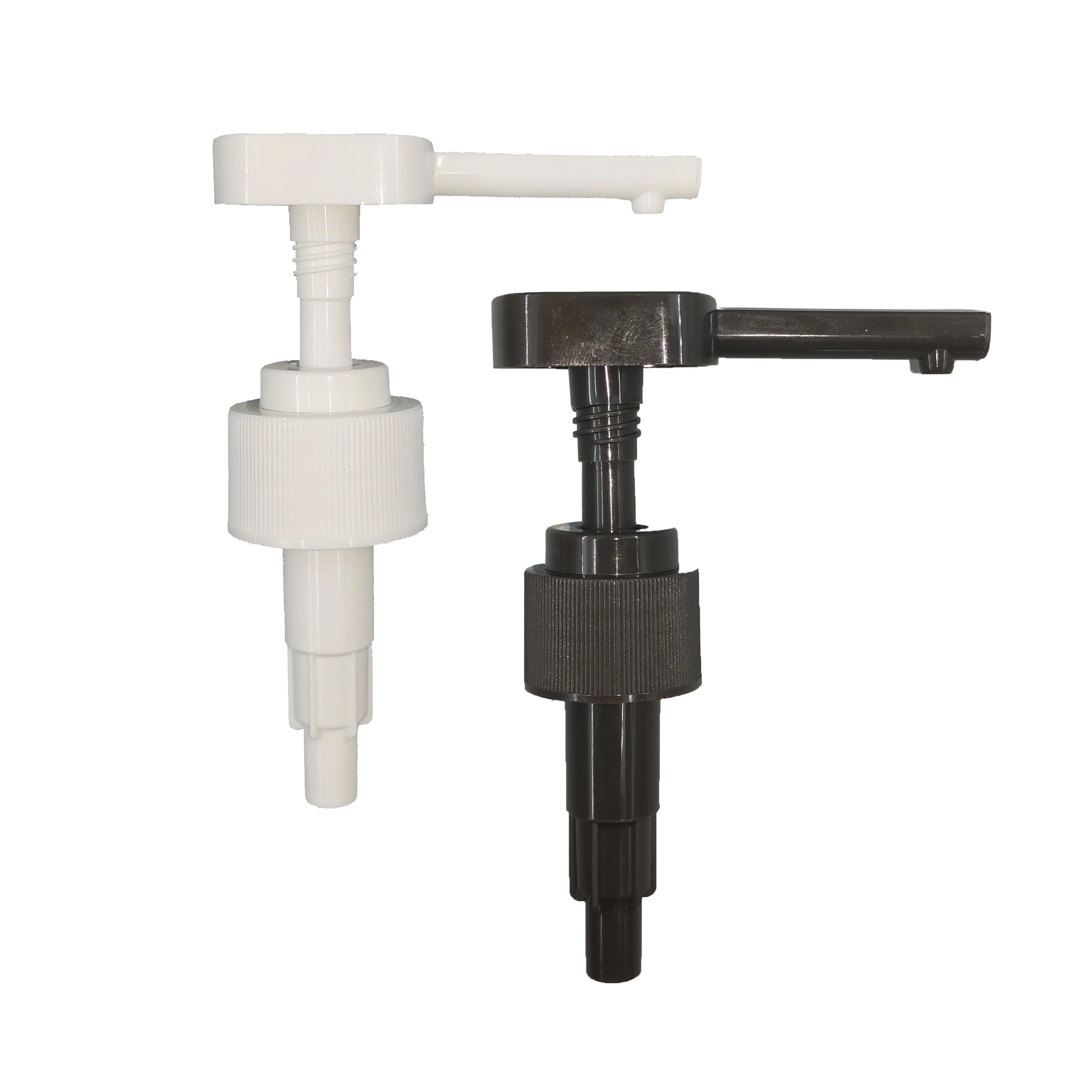 White Plastic 28mm Cosmetic Screw Lotion Bottle Pump Liquid Cream Dispenser Pump Head Customized Cosmetic Packaging