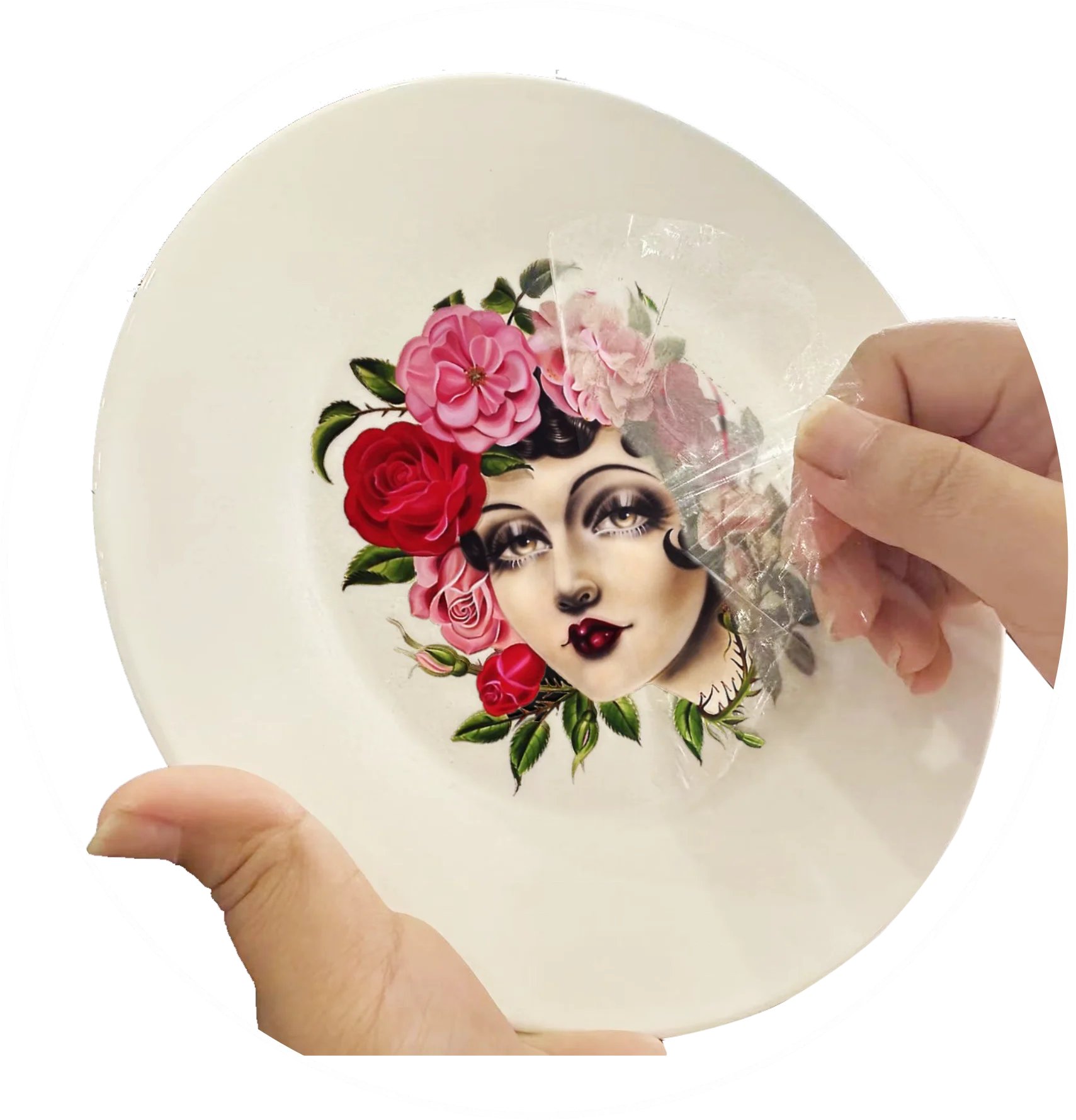Plastic Film Free Peelable Water Slide Decal White Paper Transfer for Glass Ceramic Coffee Mugs Custom Logo