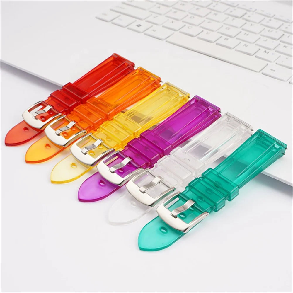 22mm Transparent TPU Quick Release Watchband Strap Bracelet for Samsung Galaxy Watch 46mm Gear S3