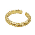 Rainbowking 925 Sterling Silver 14k Gold Filled Jewelry Luxury Design Thick Gold Texture Ring Bague Femme 925