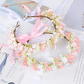 Fashion Sweet Princess Fairy Girl Hair Accessories Crown Full Stars Small Flowers Adjustable Fabric Flower Headband Bridal