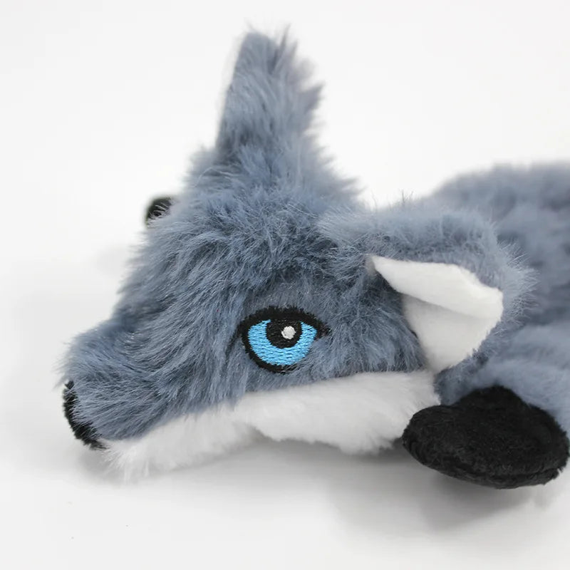 Cross-Border Wholesale Classic Durable Dog Toy Bite Vocal Molar Teeth Cleaning Training Pet Fox Squirrel Gray Wolf Bone Stock
