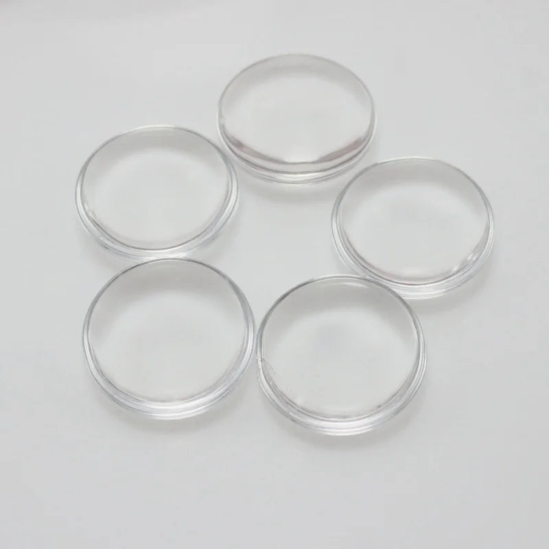 Crystal-Adorned Transparent Glass Beads Semi-Round Flat Low-Dome DIY Craft Components Pendants Cabochon Rings Handmade Jewelry
