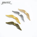 5 Colour Antique Silver Plated Charms Wing Small Hole Beads Pendants for Jewelry Making DIY Handmade 31*8mm D436
