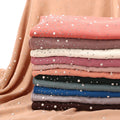 Fashion Luxury Brand Hijab Scarf for Muslim Women Plain Chiffon Scarves Shawls Dubai Rhinestone Headband Lady Long Wrap Muffler