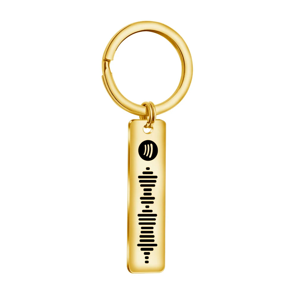 Creative 2022 Keychain with Spotify Code Music Potify Song Laser Engraved Playlist Stainless Steel Creative Products