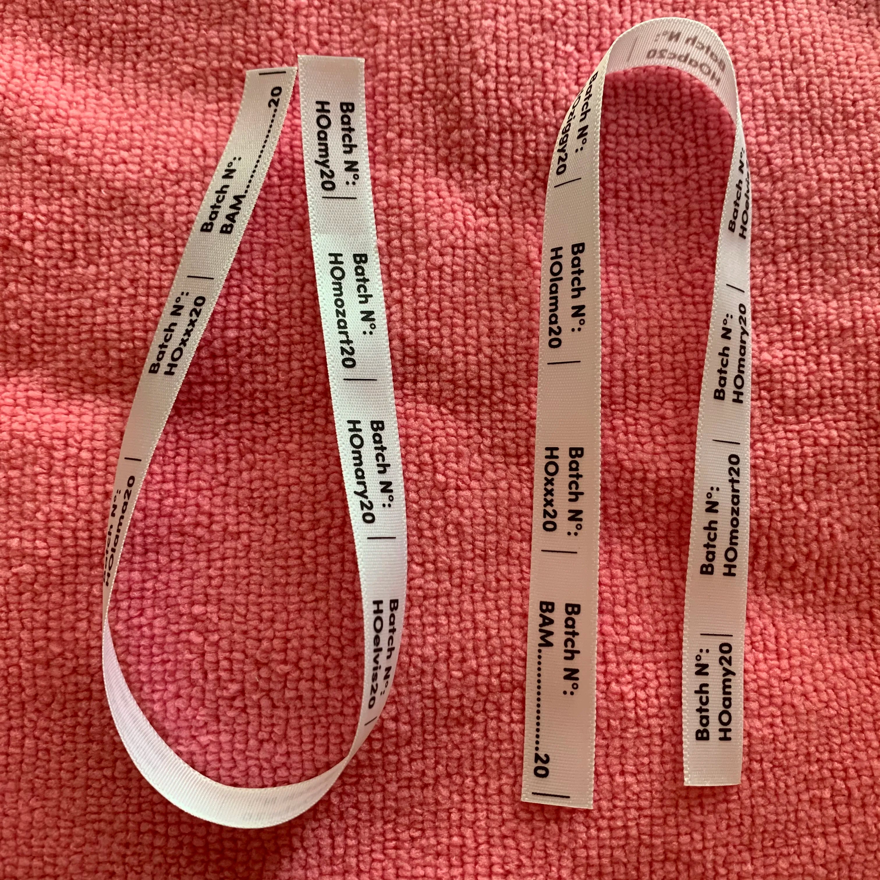 Custom Printed Satin Laundry Care Washing LabelsLong Size Sewing on Glossy Satin Label for Clothing