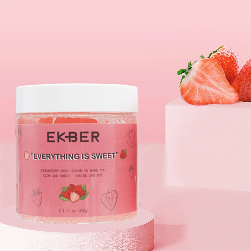 Top Ranking Cosmetics Beauty Body Care Strawberry Peach Fruit Exfoliating Body Wash Scrubs Cream