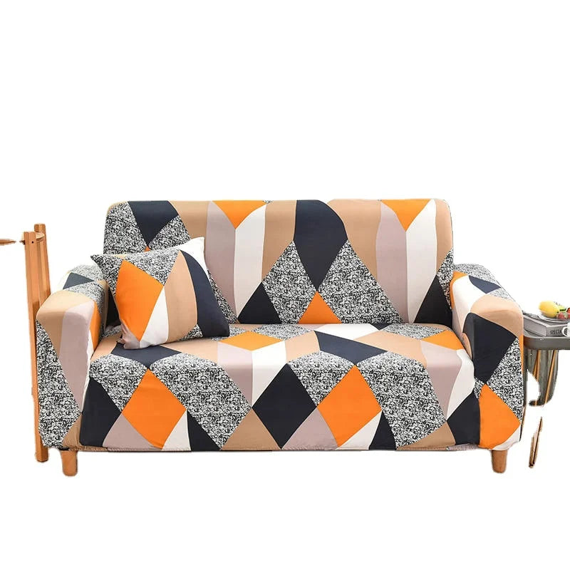 Modern Plant Pattern Spandex Blend Sofa Cover for 2 Seater Sofa Elastic Machine Washable