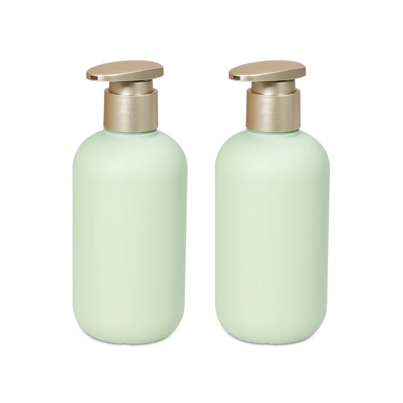Eco-friendly Green HDPE 200ml 260ml Soft Cosmetic Conditioner Packaging Body Lotion Plastic Squeeze Shampoo Bottle with Pump
