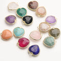 Brass Crystal Rhinestone Heart Shape Charm Pendant for Necklace Earring Bracelet Jewelry Making