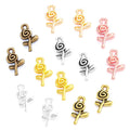 7 Colors 100pcs/bag Rose Flower Charms for Jewelry Making Earrings Pendants Necklaces Bracelet Accessories 15*9mm Q1157