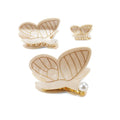 Butterfly Shape Premium Acetate Hair Clip White Pearl Hair Clamps Non Slip Jaw Clips for Hair Women Girls