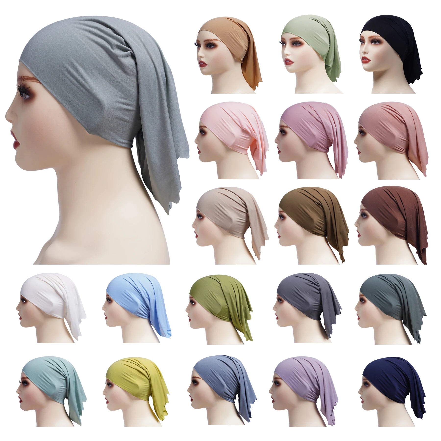 Wholesale Professional Factory Stock Cheaper Solid Color Muslim Malaysia Inner Hijab Cap for Muslim Women