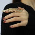 Jachon Full Finger Ring Armor Knuckle Joint Punk Gothic Rock Hinged Rings Accessories for Women Men