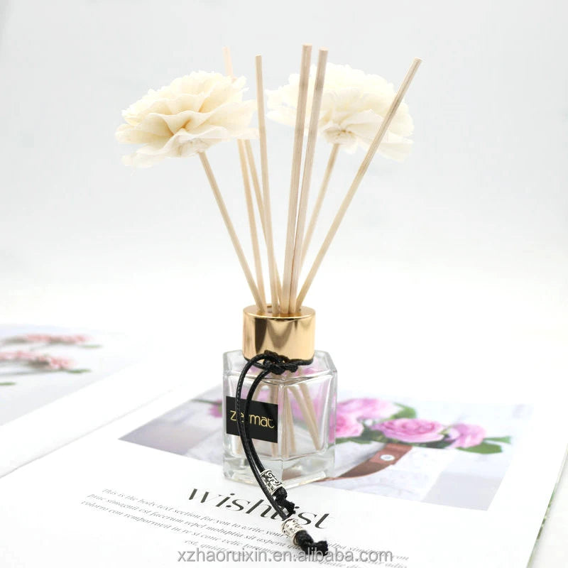 Hot Sale  Rattan Reed Sticks Home Fragrance Diffuser Empty Reed Diffuser Glass Bottle