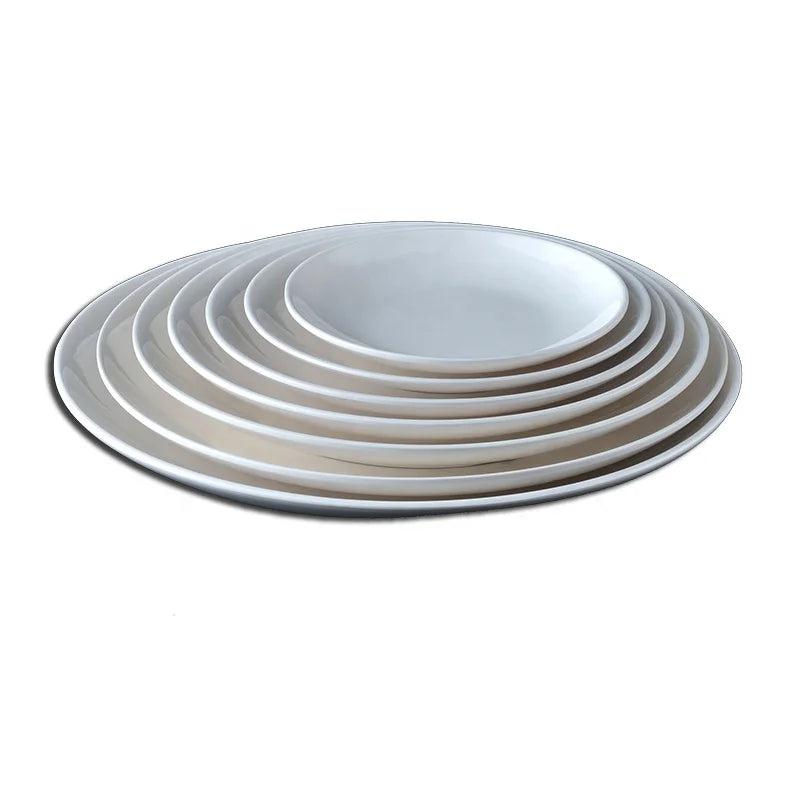Unbreakable Modern Wedding Dinnerware 13 Inch Custom White Round Melamine Charger Plate