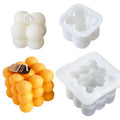 HY 3D Cube Bubbles Mousse Cake Mold Silicone Magic Cube Candle Mould