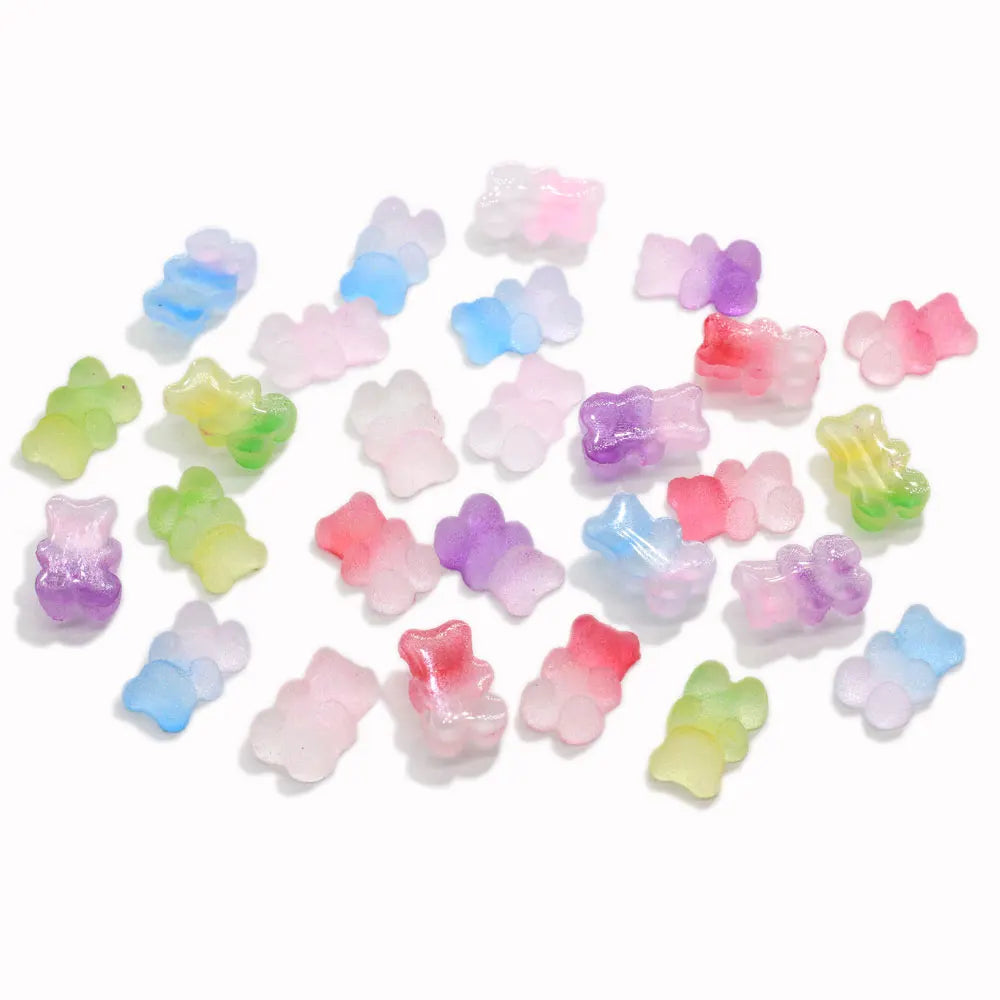 Cute Resin Gummy Bear Flatback Cabochon for Cartoon Jewelry Findings DIY Crafts